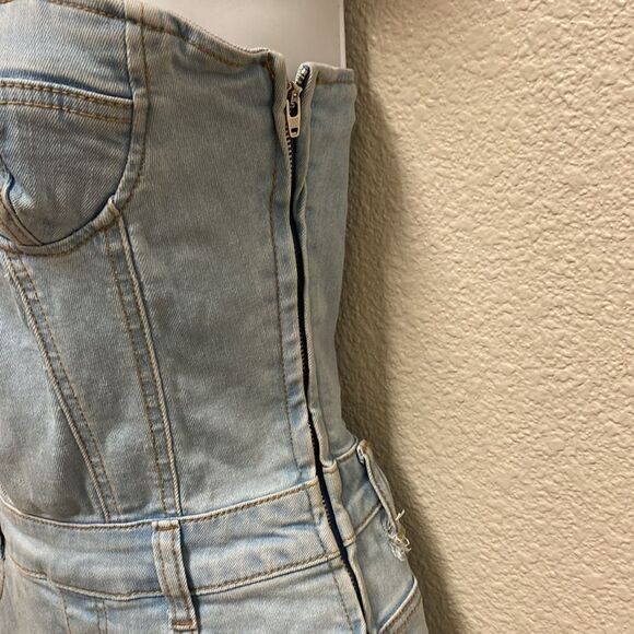 SJYP Denim Bustier Jumpsuit Small - Picture 4 of 8